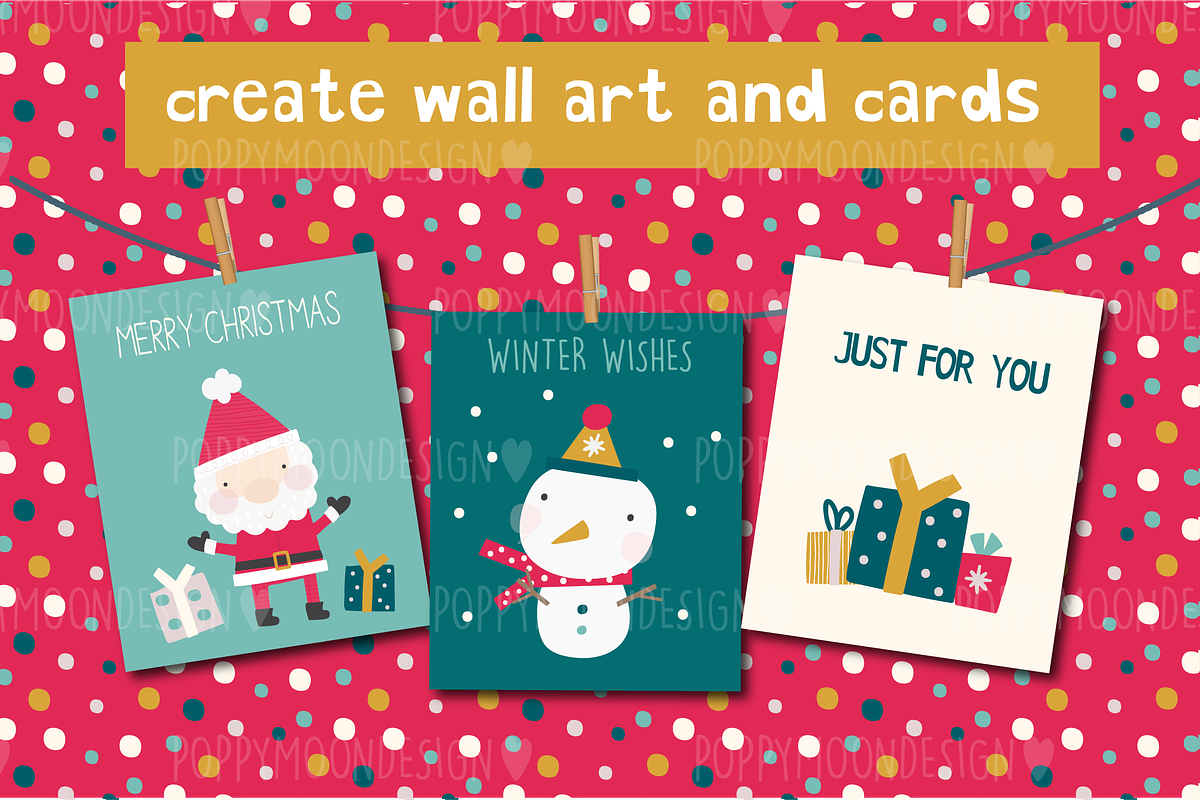 Festive fun clipart set, an Animal Illustration by Poppymoondesign (Photo 2 of 3)