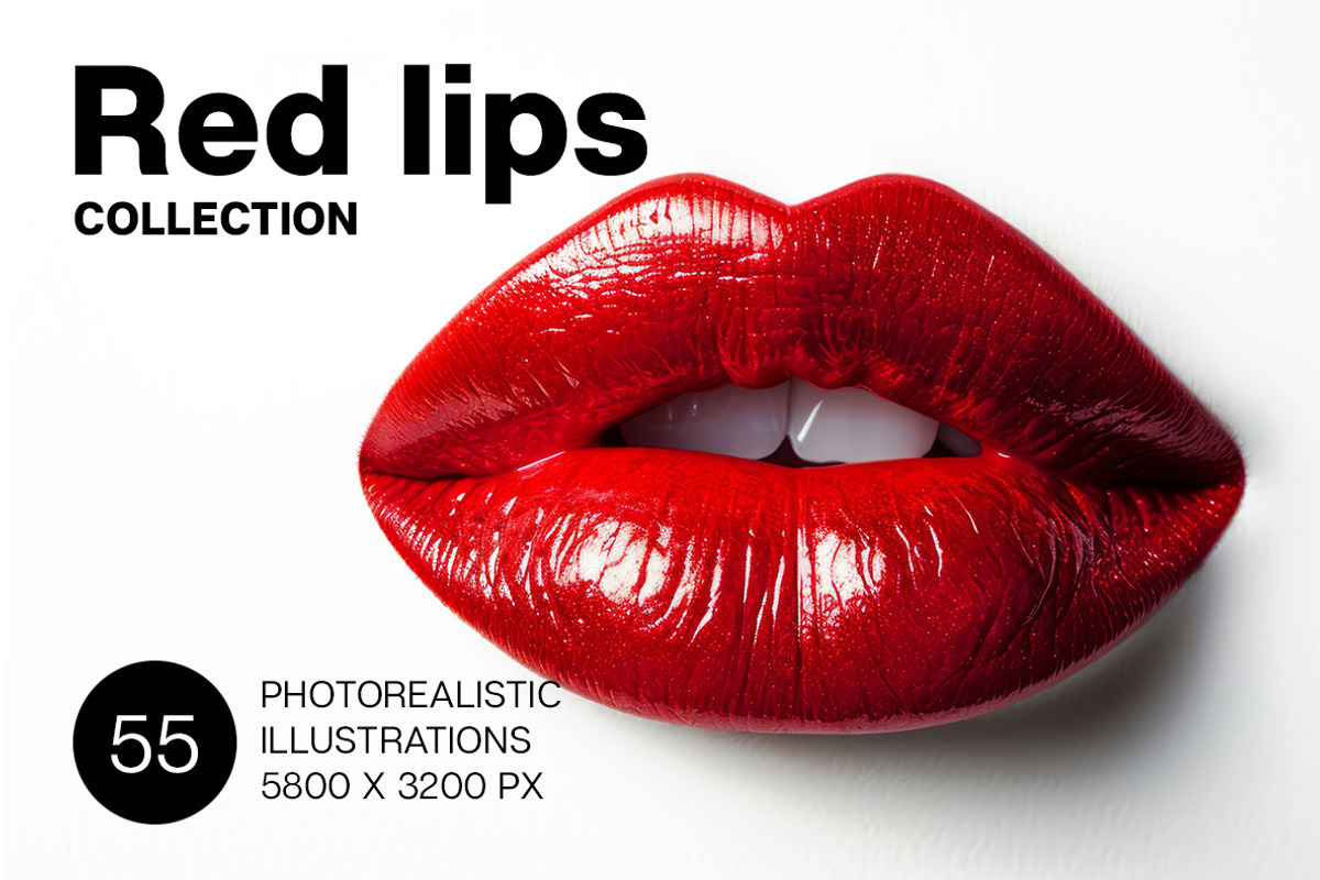 Red lips. Collection, a Beauty & Fashion Photo by Handmadefont (Photo 1 of 12)