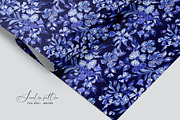 Cobalt Blue Fashion Floral Print, a Pattern Graphic by SirenaArt (Thumbnail 9 of 17)