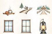 Rustic Cottagecore Winter Clipart, an Illustration by CrexoraLab (Thumbnail 3 of 5)