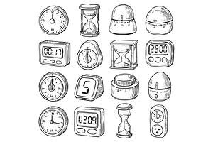 Timer and Counter Types Illustrated, an Object Graphic by RT Studio