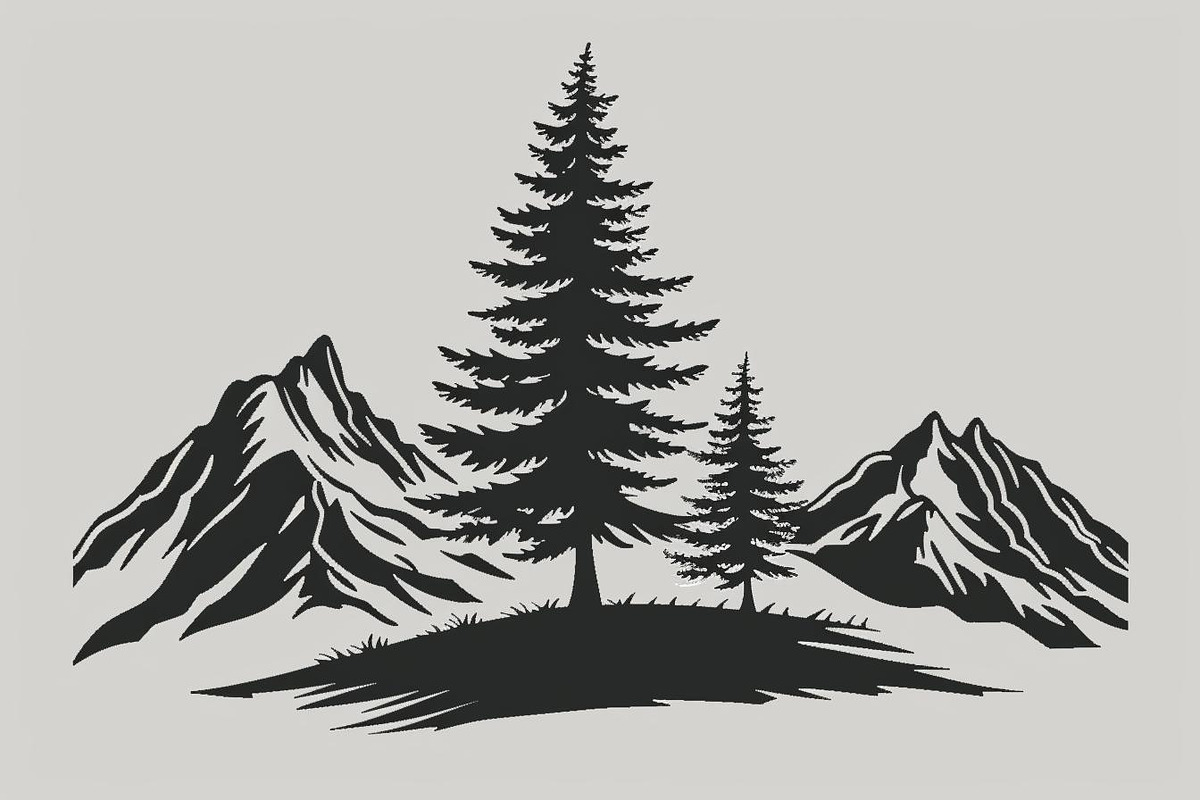 Majestic Mountain and Tree Vector Bu, a Graphic by Creativeshirt (Photo 11 of 11)