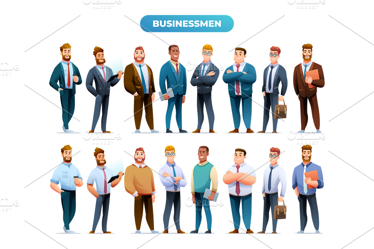 Business People Character Set, a Finance Illustration by YG Studio (Photo 2 of 3)