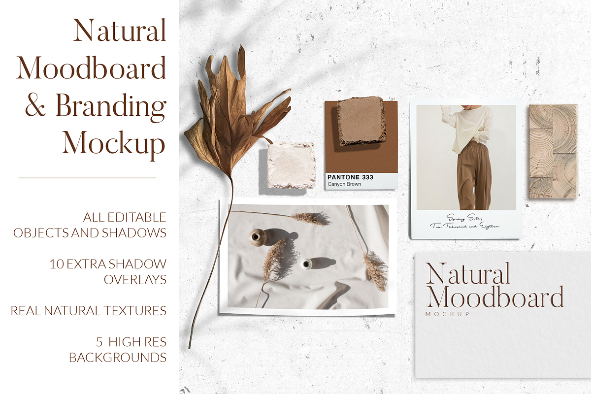 Natural Mood board Mockup PSD, a Product Mockup by Tropical Type (Photo 2 of 5)