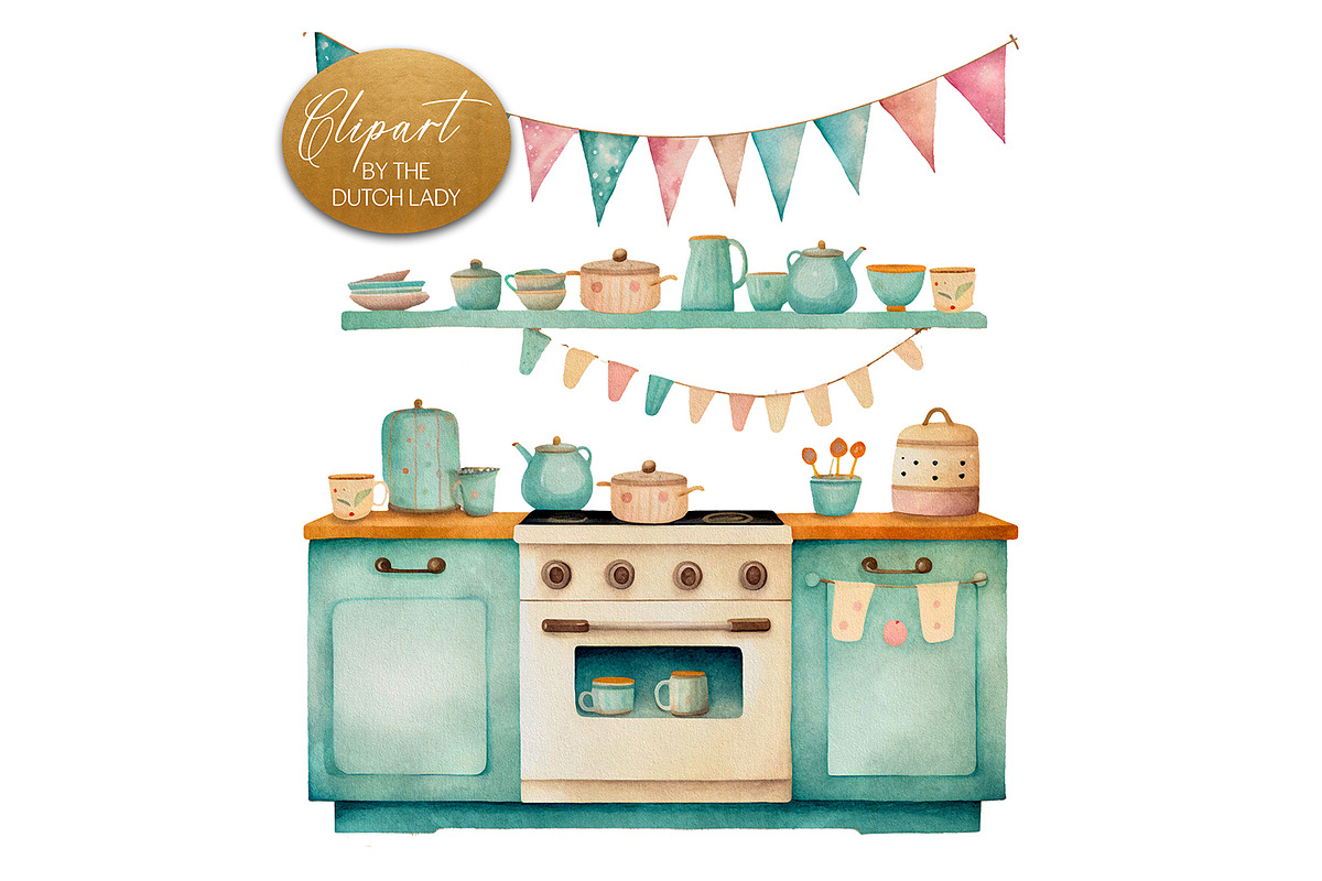 Cute Bakery Clipart Set, a Work Illustration by The Dutch Lady Designs (Photo 4 of 7)