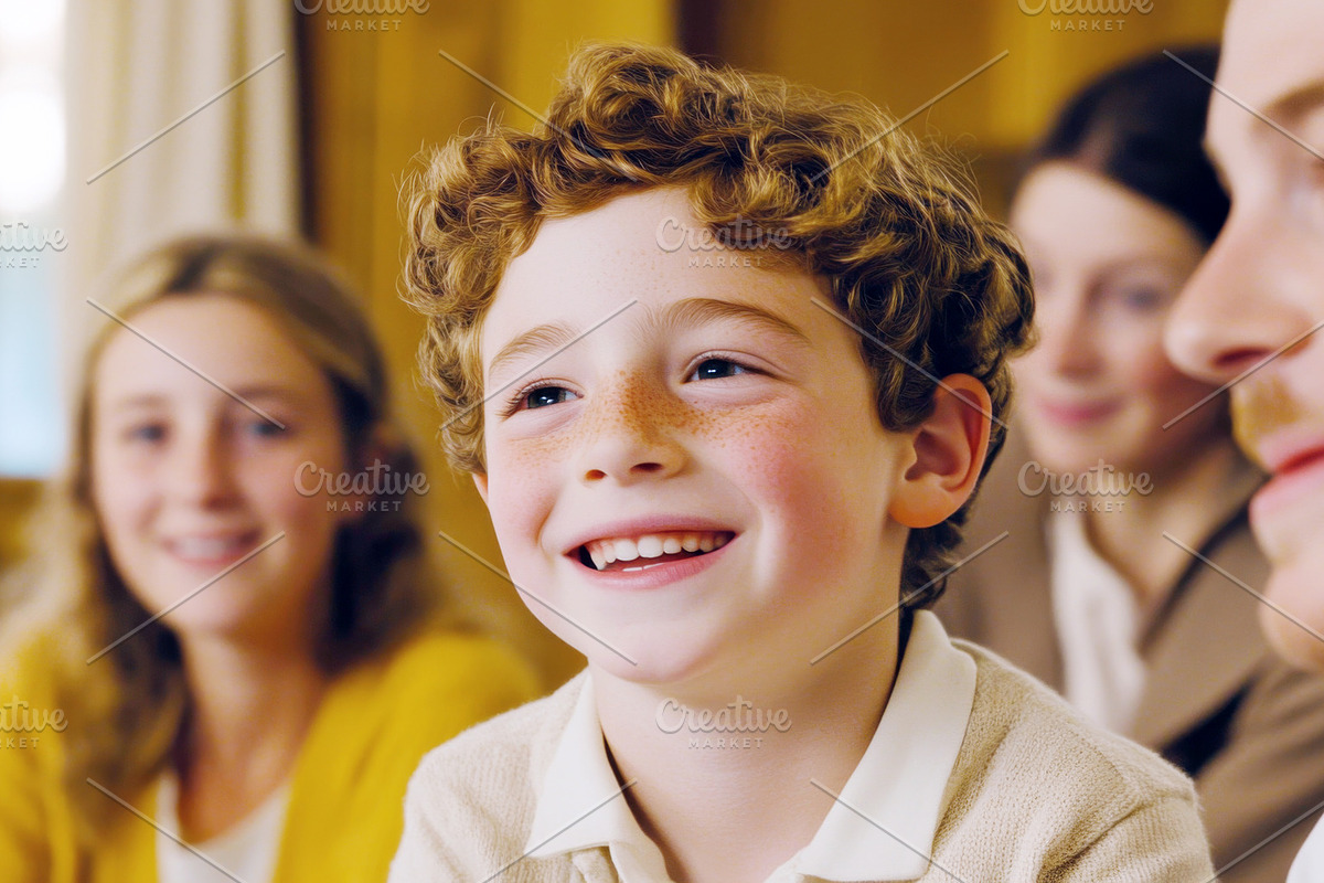 Child smiling among family during ho, a Photo by Dvoevnore photos (Photo 1 of 2)