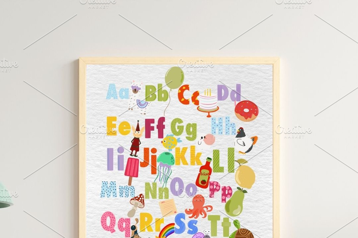 Alphabet Nursery Print: Hand Painted, an Education Illustration by Oleksandra Illustrates (Photo 9 of 12)