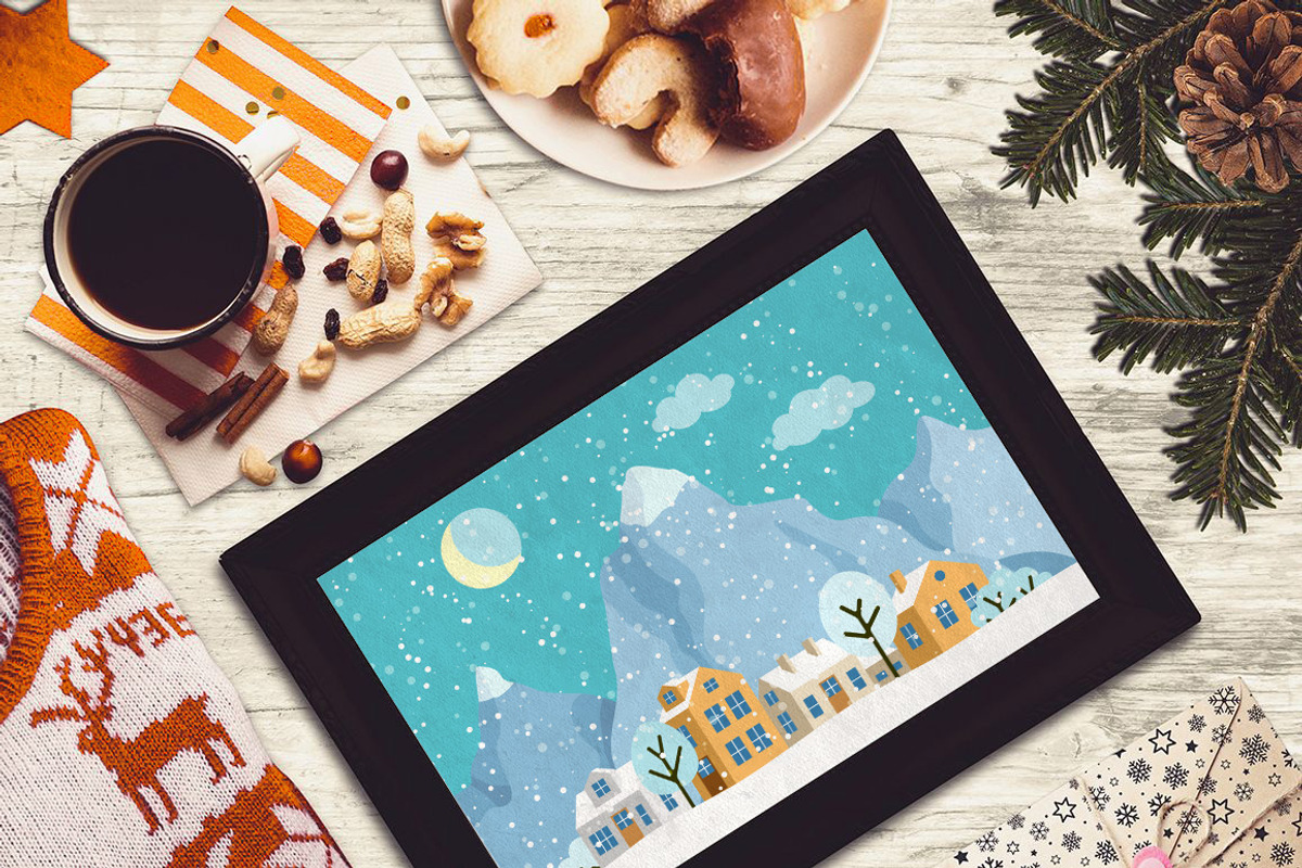 Winter Christmas landscapes, a Decorative Illustration by Primula`s shop (Photo 5 of 8)