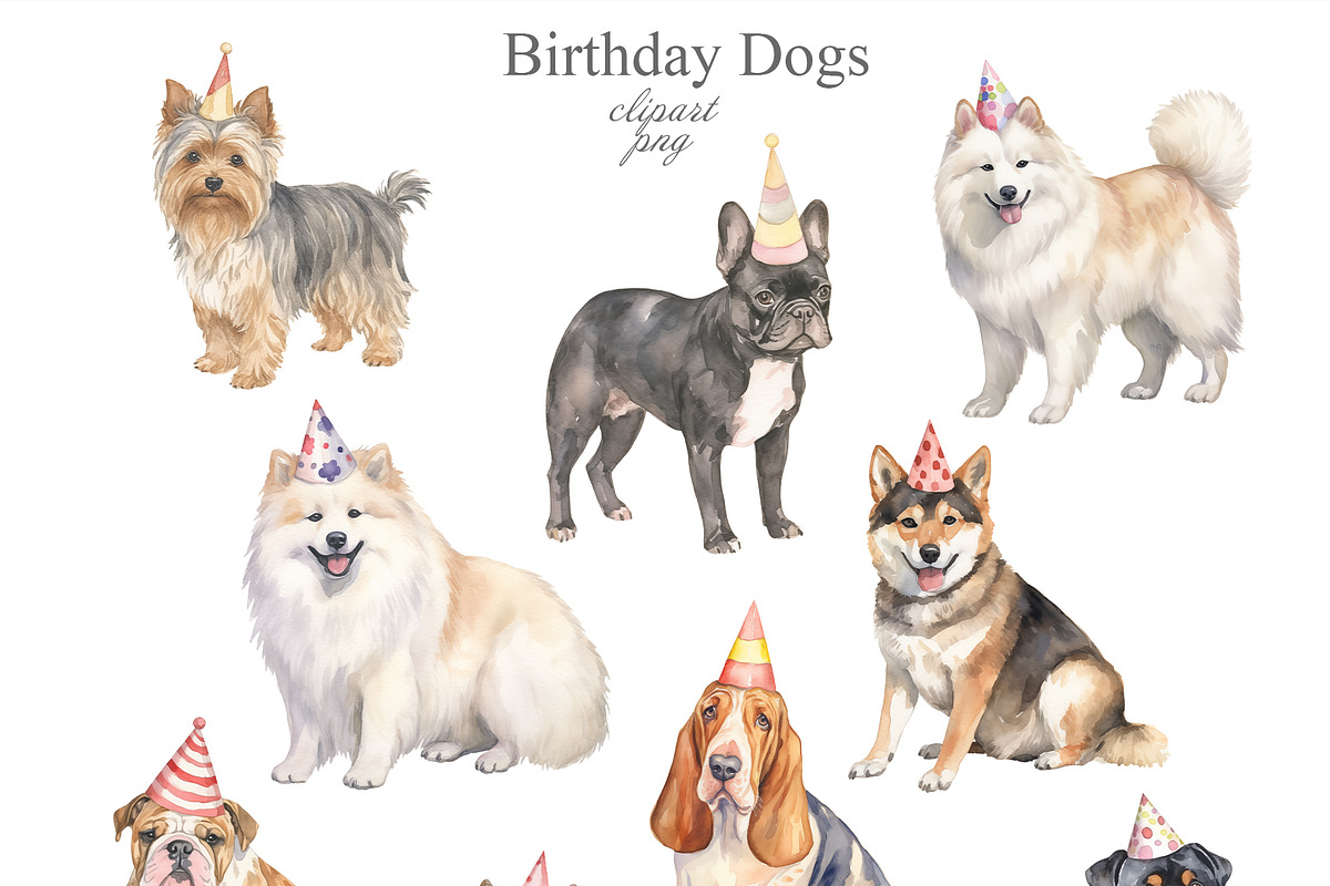Birthday Dogs, an Animal Illustration by TheCuteShop (Photo 4 of 8)