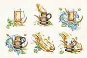 Beer festival watercolor collection, a Decorative Illustration by Kate Lanbina (Thumbnail 5 of 15)