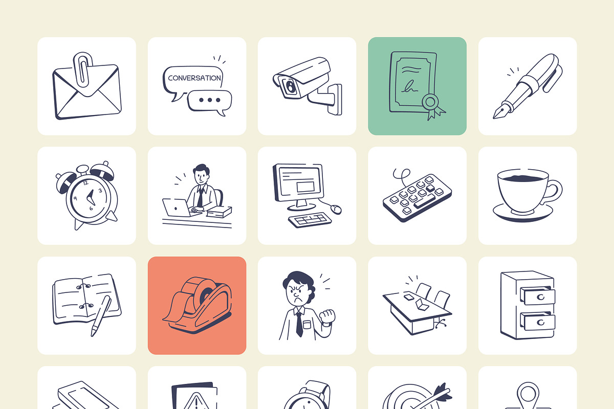 Work Doodles Icons, an Outline Icon by Vectors Market (Photo 7 of 8)
