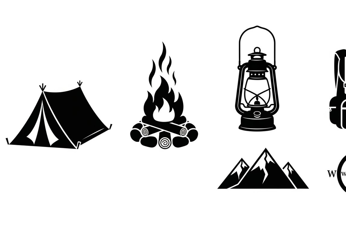 Camping Adventure Silhouette Icon, an Illustration by Artivon (Photo 25 of 51)