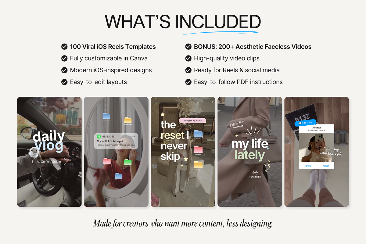 Viral iOS Reels Canva Templates, a Social Media Template by DigiPax (Photo 2 of 14)