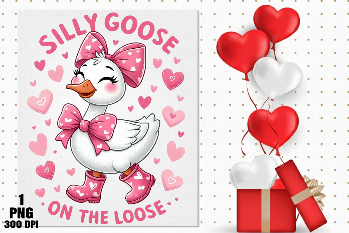 Silly Goose on the Loose Valentine P, an Illustration by Daily.Designs (Photo 5 of 5)