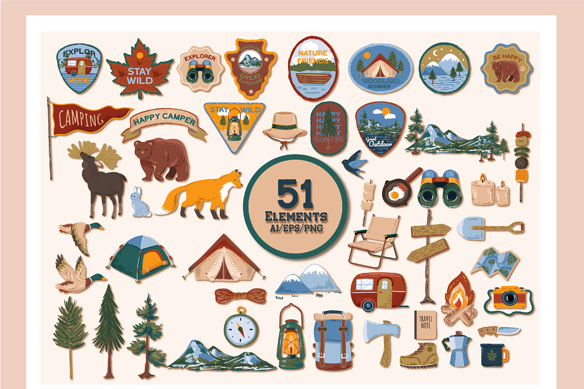 HAPPY CAMPER, a Pattern Graphic by MSNTY STUDIOX (Photo 6 of 28)