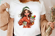 Christmas Teacher Characters, a Seasonal Illustration by CreationArt (Thumbnail 6 of 9)