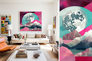 4 Pink Landscape Moon Wall Art, a Decorative Illustration by ARTOZEN DIGITAL (Thumbnail 5 of 8)