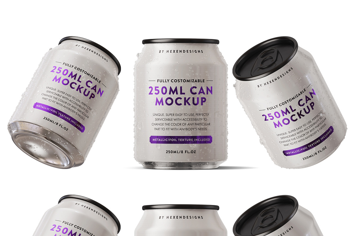 250ML CAN MOCKUP, a Product Mockup by HexenDesigns (Photo 2 of 10)