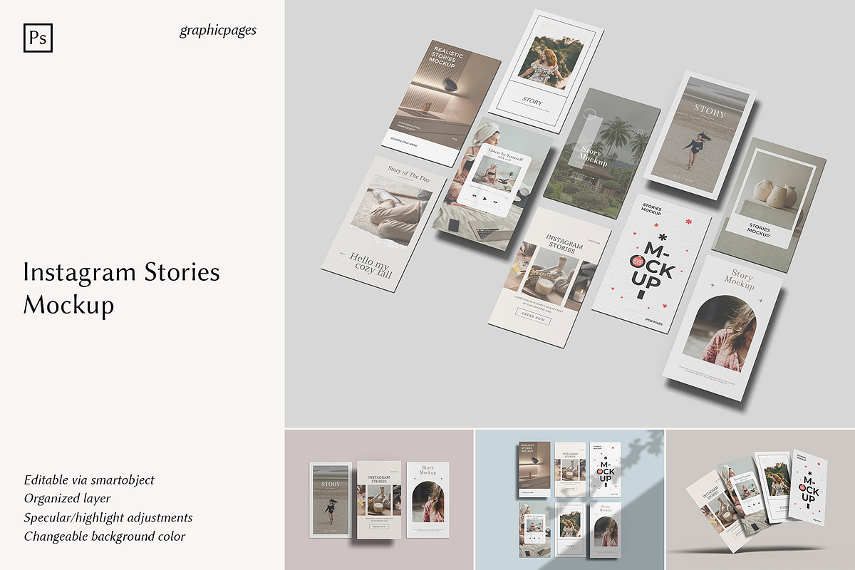 Instagram Stories Mockup, an iPhone Mockup by graphicpages (Photo 1 of 15)
