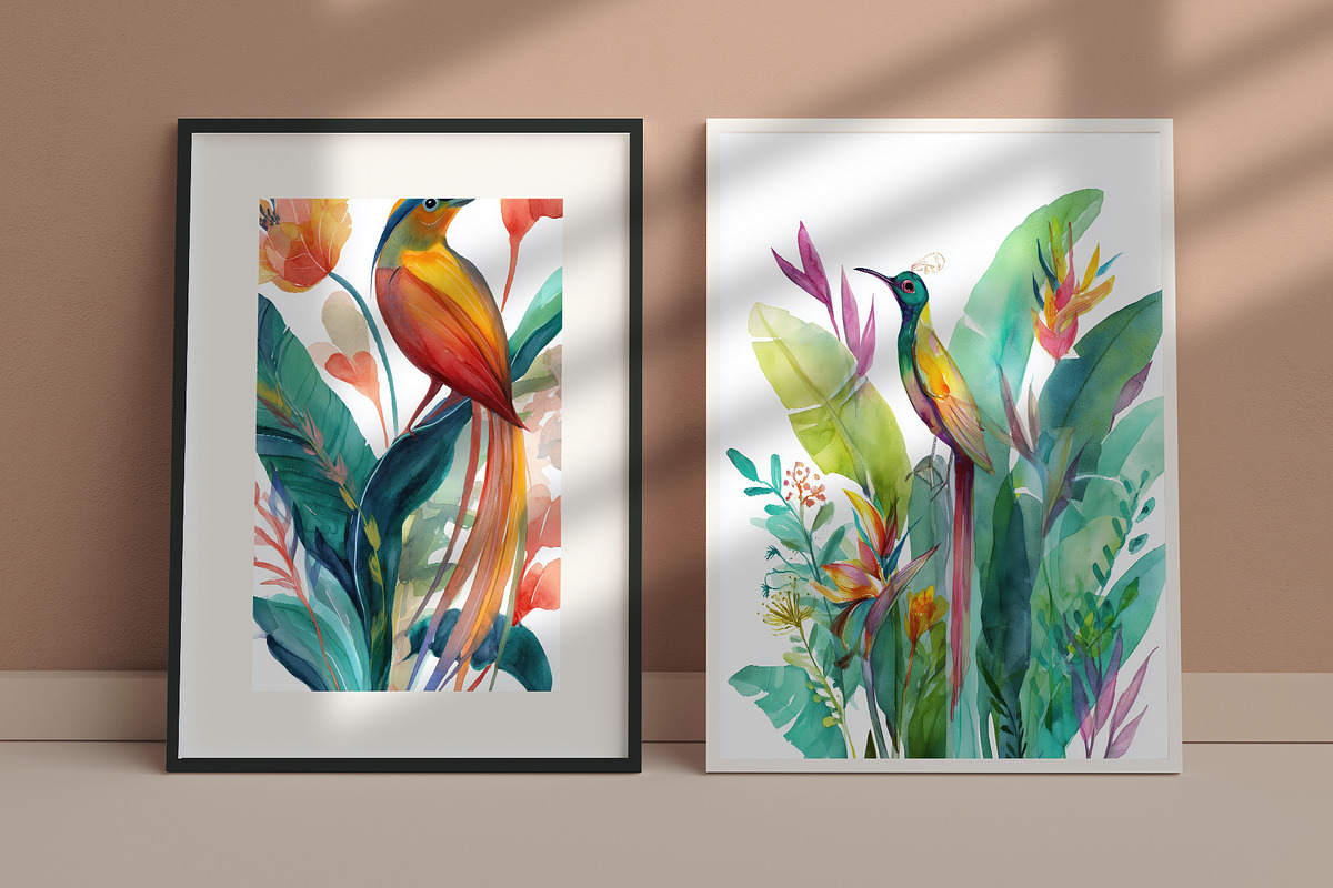 Exotic Botanical Bird Illustration, a Decorative Illustration by Housui Patterns (Photo 7 of 12)