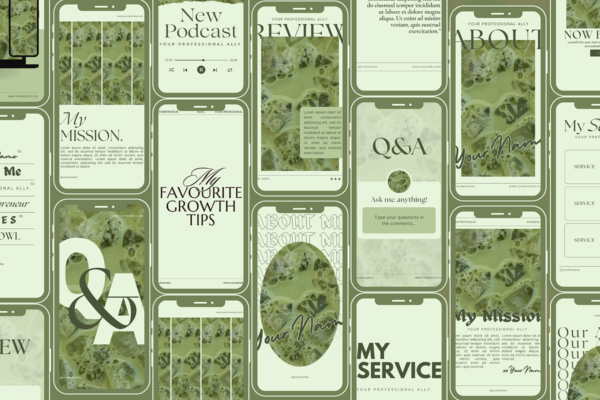 Matcha Green Branding Kit, a Social Media Template by The Flossy Finch (Photo 12 of 18)