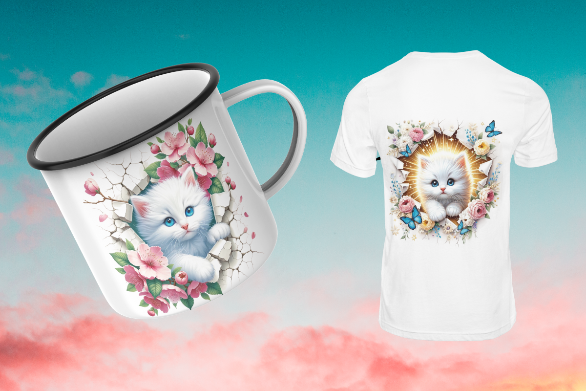 Adorable Floral Kittens Clipart Set, an Object Illustration by Digital Xpress (Photo 5 of 5)