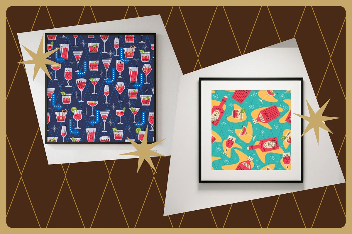 Mid-Century Cocktail Patterns, a Pattern Graphic by Firowerk (Photo 2 of 4)
