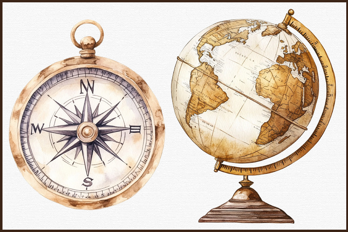 Antique Ivory Travel Clipart, an Illustration by Sublimation Artist (Photo 3 of 6)