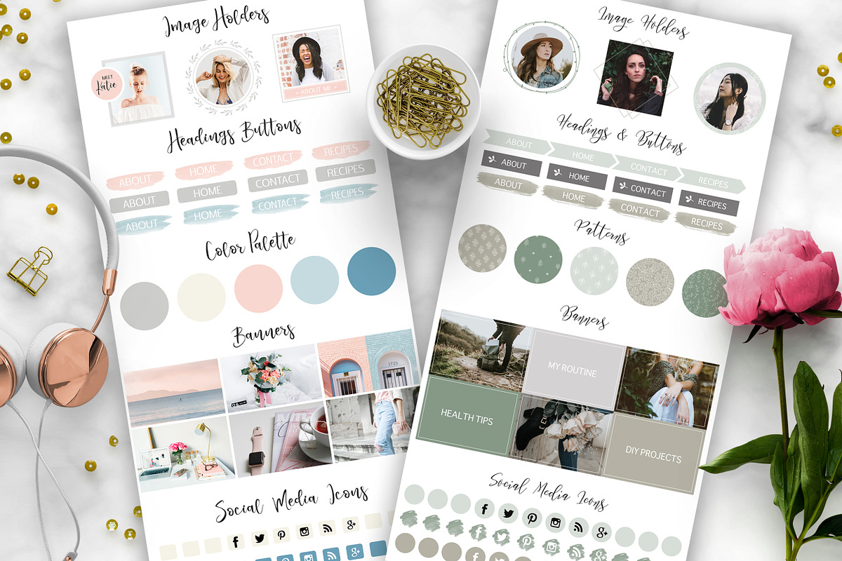 SALE! Web Design Kit for Bloggers, a Templates & Theme by SwitzerShop (Photo 3 of 19)