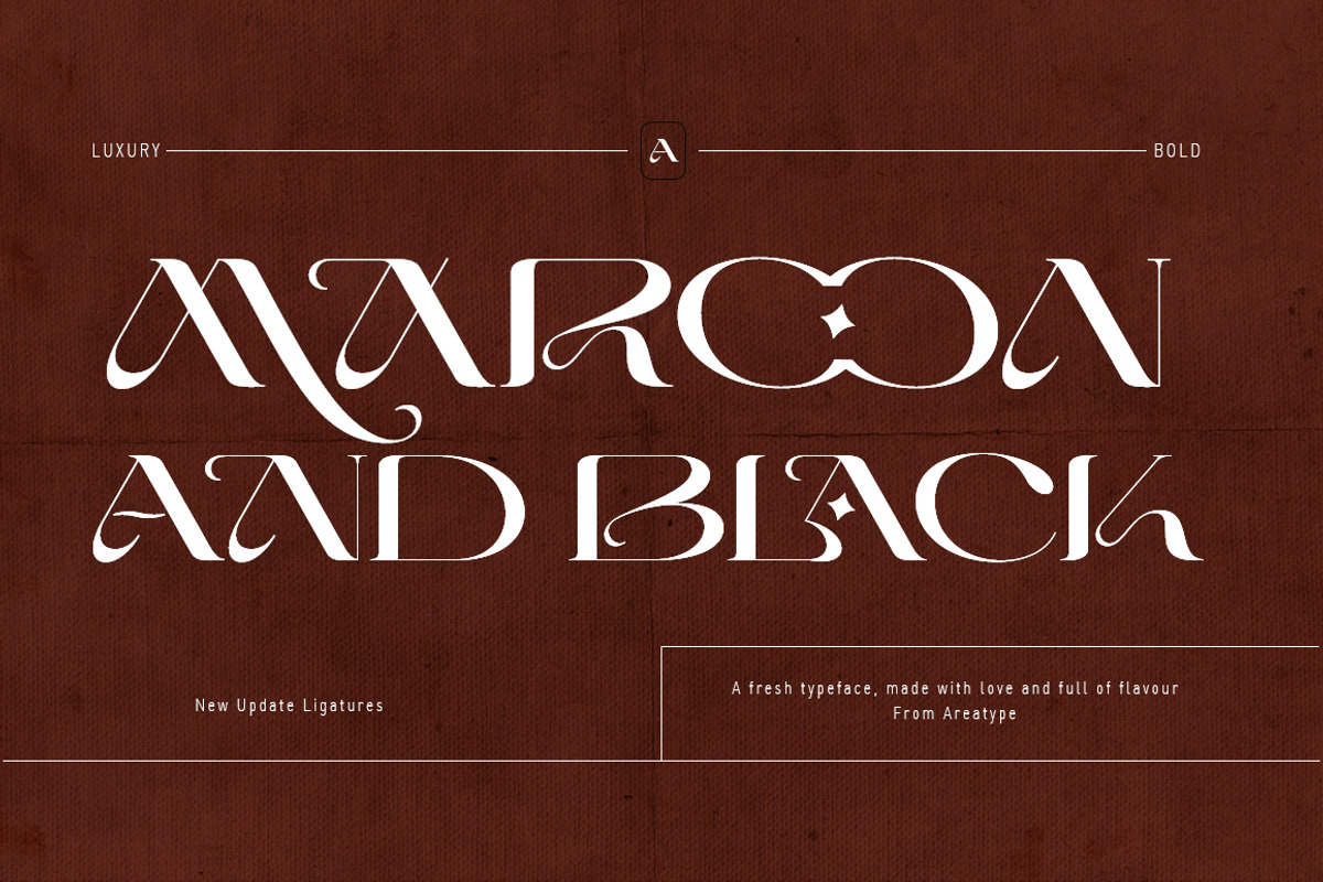 Maroon And Black, a Sans Serif Font by Areatype (Photo 1 of 15)