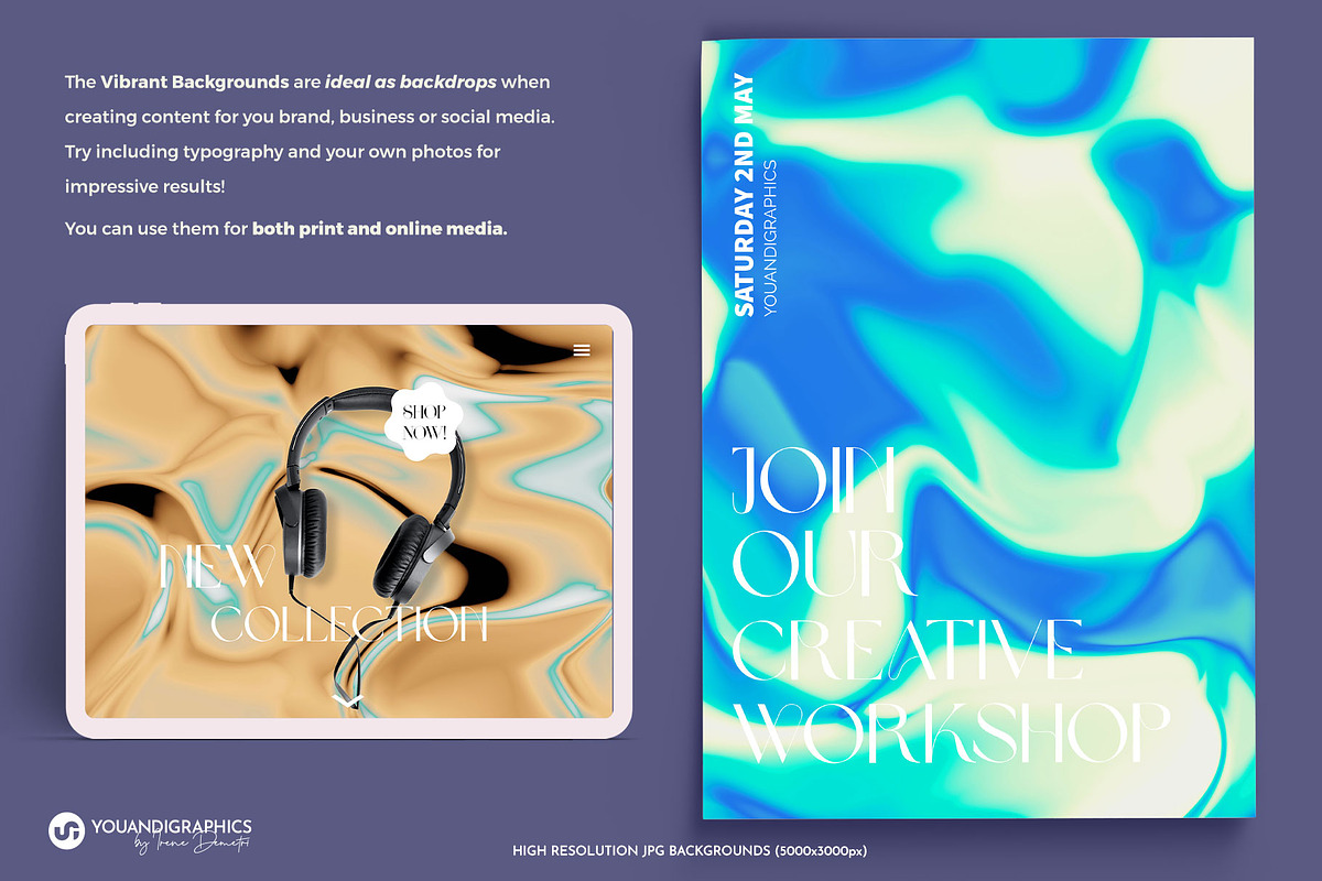Vibrant Electric Colored Backgrounds, a Background Graphic by Youandigraphics (Photo 3 of 14)