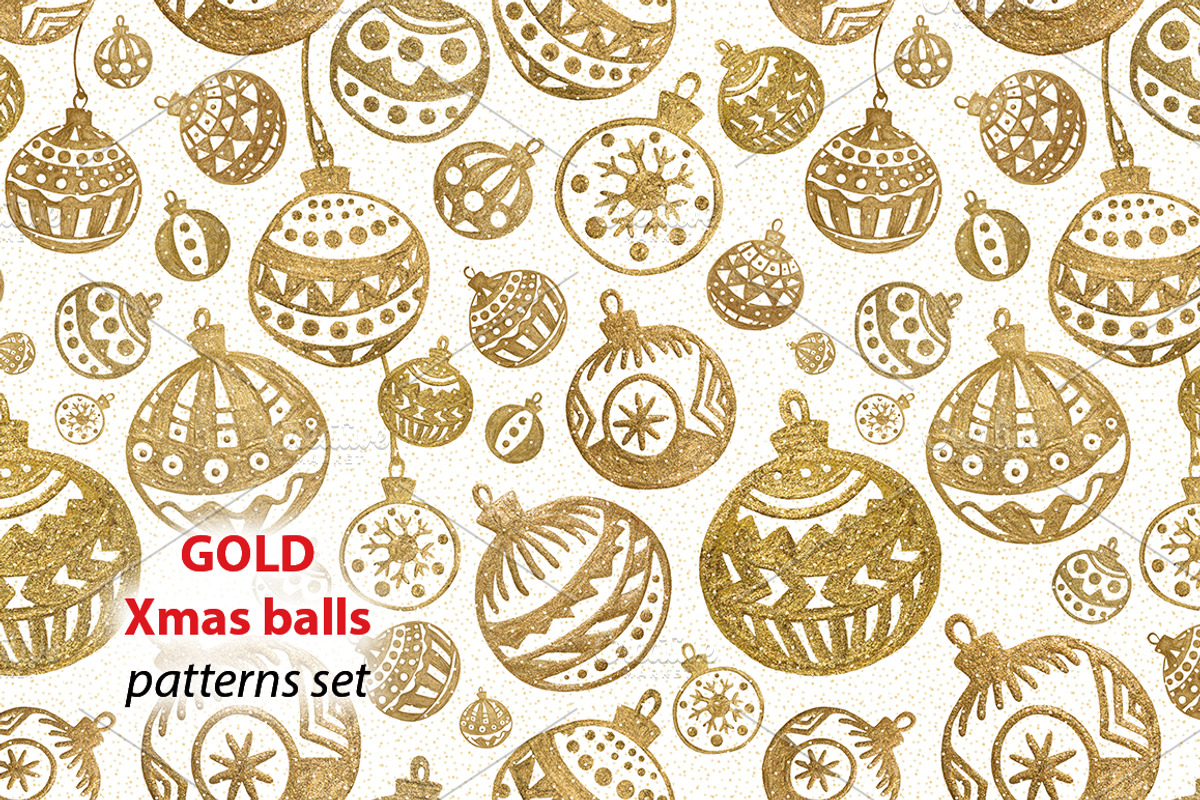 GOLD Christmas balls, a Pattern Graphic by xgart (Photo 1 of 5)