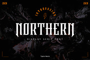 Northern Display Serif, a Blackletter Font by Typia Nesia (Thumbnail 1 of 9)