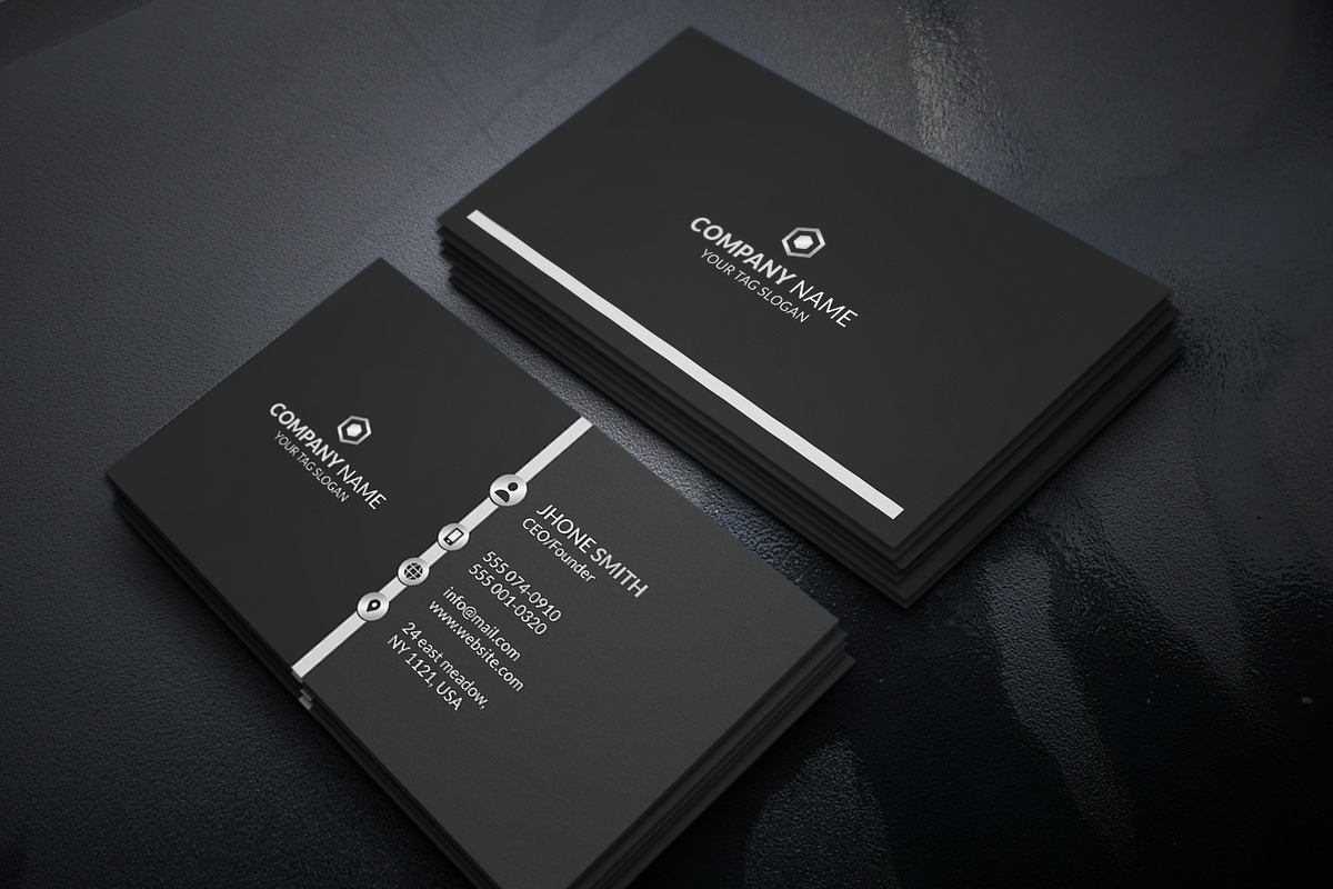 Black & Silver Business Card, a Business Card Template by Helal Shop (Photo 2 of 4)