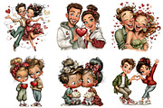 Whimsical Romantic Lovers Clipart, an Illustration by Craft Nest (Thumbnail 6 of 8)