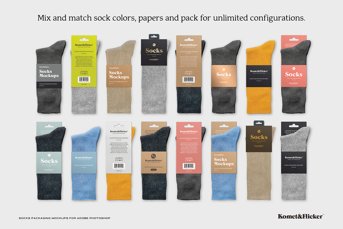 Socks Packaging Mockups, a Shirt Mockup by Komet & Flicker (Photo 4 of 9)