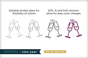 Minimal new year icons, an Outline Icon by Picture Window (Thumbnail 5 of 5)