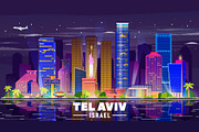 Tel Aviv Israel vector skyline, a Background Graphic by Sky and glass (Thumbnail 3 of 7)