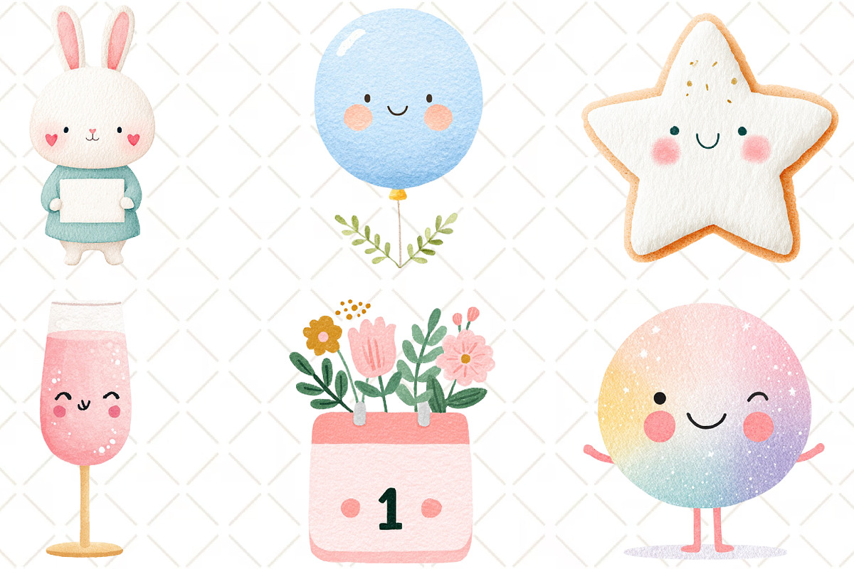 Cute New Year Clip Art, an Illustration by Black Bird Studio (Photo 5 of 6)