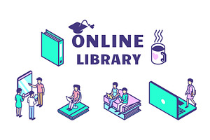 People using modern digital gadgets, an Education Illustration by LadadikArt