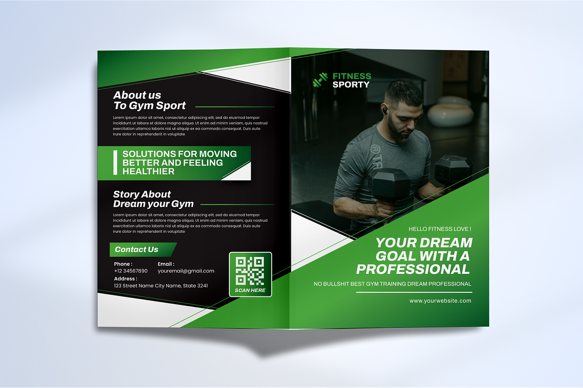 Gym Sport Bifold Brochure, a Brochure Template by SquidPixey (Photo 4 of 6)