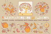 Orange garden. Set of fruit patterns, a Pattern Graphic by julianaapina (Thumbnail 5 of 7)
