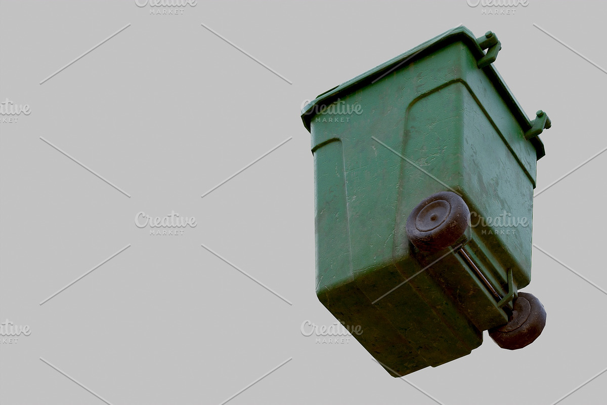 Green Parisian trash bin, an Object 3D Model by happy brush (Photo 4 of 9)