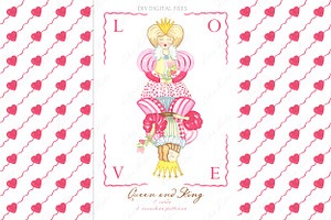 Valentines Day King Queen Cards DIY, a Graphic by LABFcreations