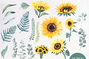 Watercolor Sunflowers Bundle PNG, a Decorative Illustration by PatternPalette (Thumbnail 5 of 12)