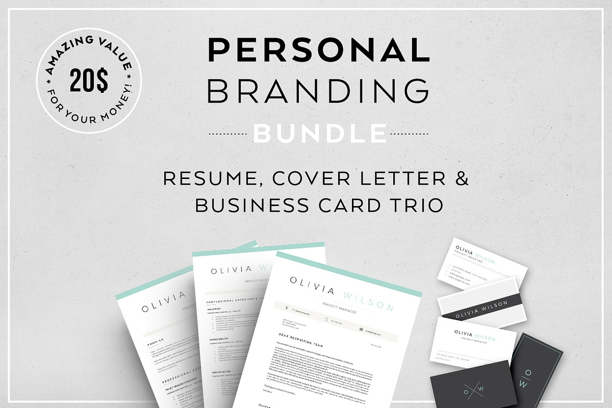 Resume Bundle-Personal branding, a Resume Template by Profilia Resume Boutique (Photo 1 of 5)