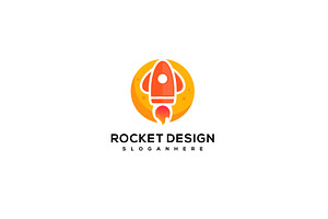 Rocket Planet Vector Logo Template