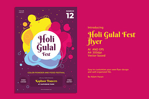 Holi Gulal Fest flyer, a Flyer Template by AdamHasan