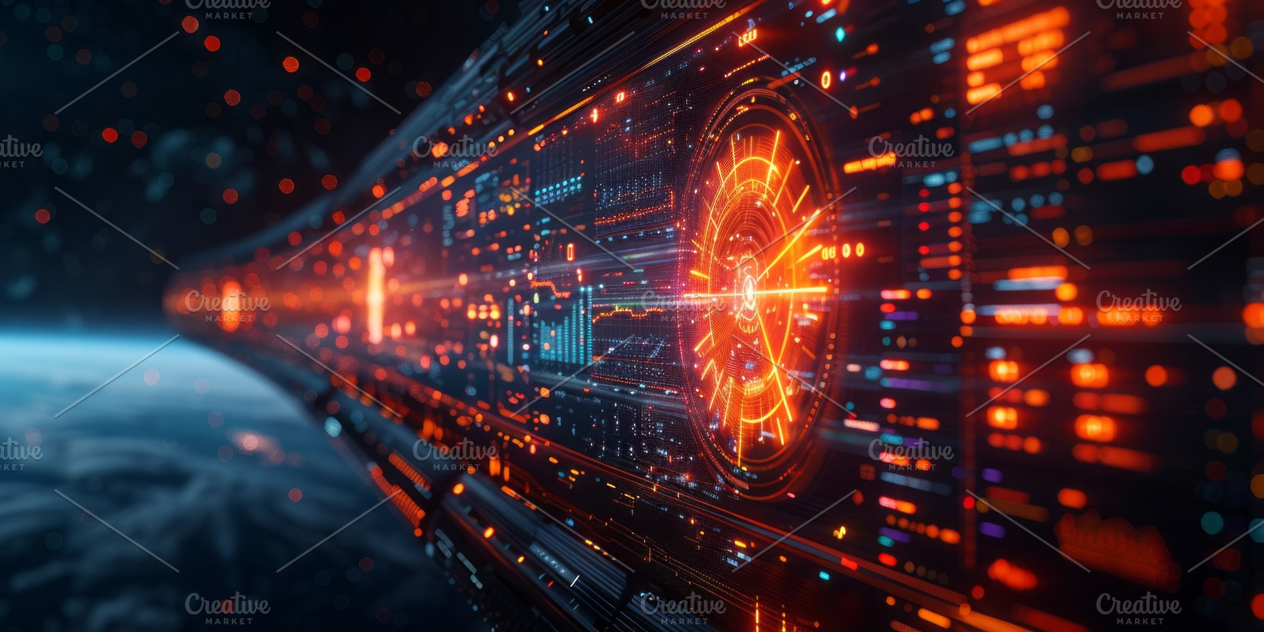 Futuristic Spaceship in Orbit, a Background Photo by ImageMir
