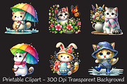 Spring Cats Sublimation Clipart, an Illustration by RobertsArt (Thumbnail 7 of 7)